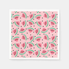 Fun Watermelon Slice Pattern Summer Vibes Serviette