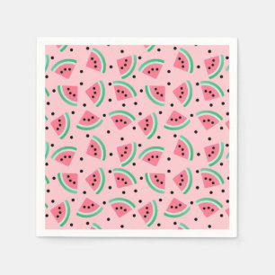Fun Watermelon Slice Pattern Summer Vibes Serviette
