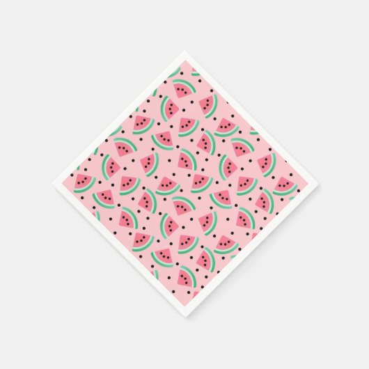 Fun Watermelon Slice Pattern Summer Vibes Serviette (Ecke)