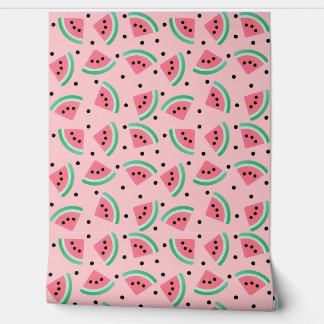 Fun Watermelon Slice Pattern Summer Vibes Tapete