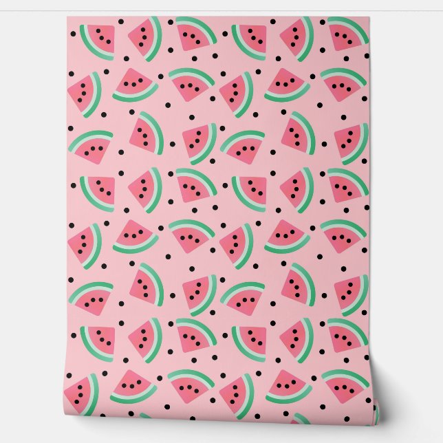 Fun Watermelon Slice Pattern Summer Vibes Tapete (Abrollen)