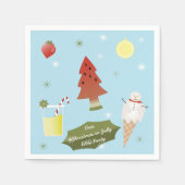 Fun Watermelon Weihnachten im Juli GRILLEN Party N Serviette (Vorderseite)