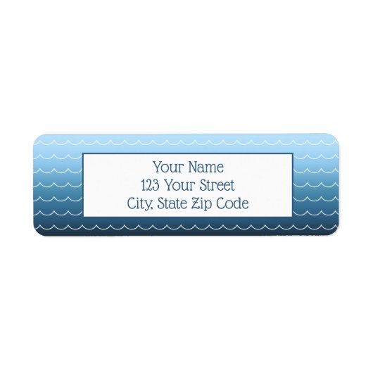 Fun Wave Muster Licht bis dunkelblau glänzen (Vorne)