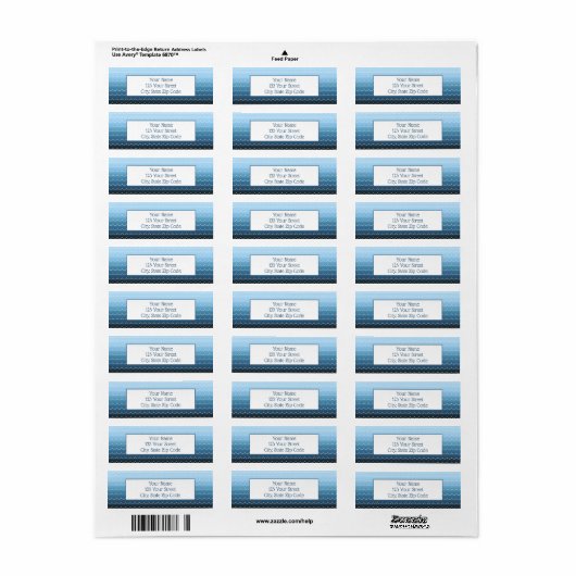 Fun Wave Muster Licht bis dunkelblau glänzen (Vorne)