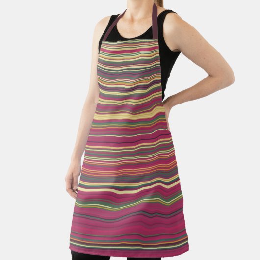 Fun Wavy mehrfarbige All-over-Print-Schürze Schürze (InSitu)