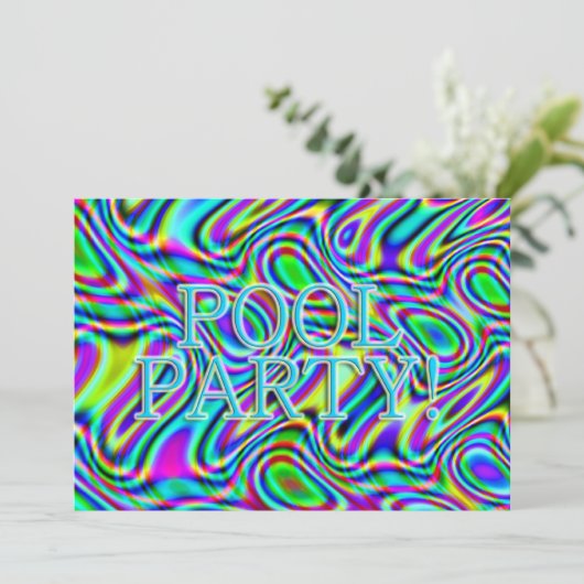 Fun & Wavy Pool Party! Einladung (Stehend Vorderseite)