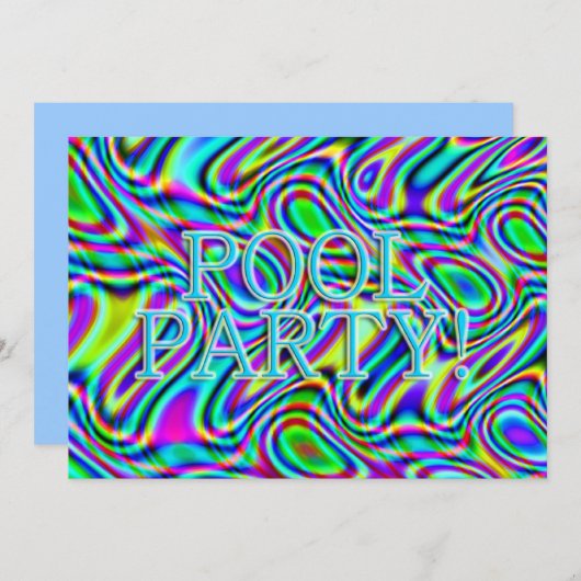 Fun & Wavy Pool Party! Einladung (Vorne/Hinten)