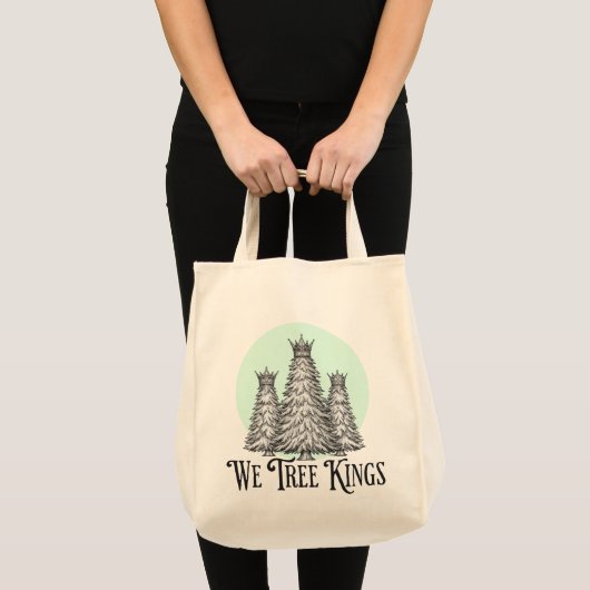 Fun We Three Kings pun tree tote bag Tragetasche (Vorderseite (Produkt))