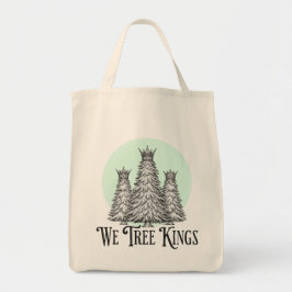 Fun We Three Kings pun tree tote bag Tragetasche