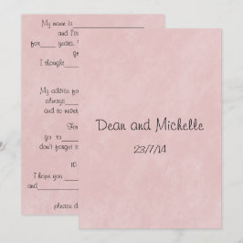 Fun Wedding Advice Comment Cards Einladung