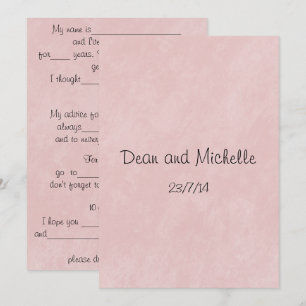 Fun Wedding Advice Comment Cards Einladung