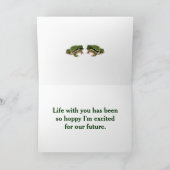 Fun Wedding Anniversary Frog Couple Lily Pads Karte (Innenseite)