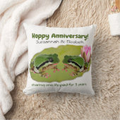 Fun Wedding Anniversary Frog Couple Template Kissen (Decke)
