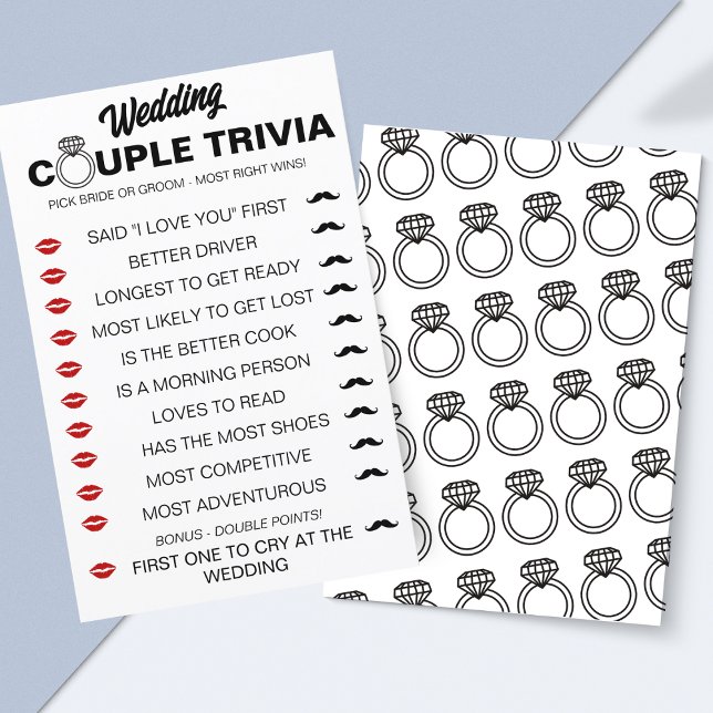 Fun Wedding Couple Trivia Game - Bride vs Groom (Fun & Romantic Couple Trivia Game – Perfect for Bridal Showers, Weddings, and Date Nights!)