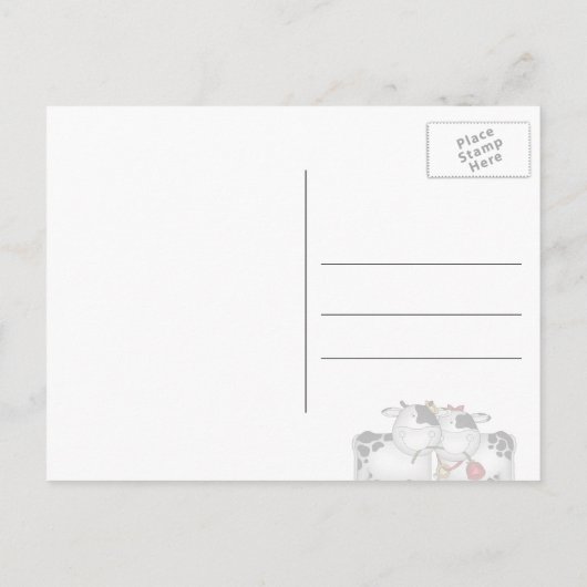 Fun Wedding Cows Save the Date Postkarte (Rückseite)