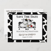 Fun Wedding Cows Save the Date Postkarte (Vorne/Hinten)