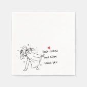 Fun wedding cute couple hand drawn serviette (Vorderseite)