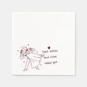 Fun wedding cute couple hand drawn serviette (Vorderseite)