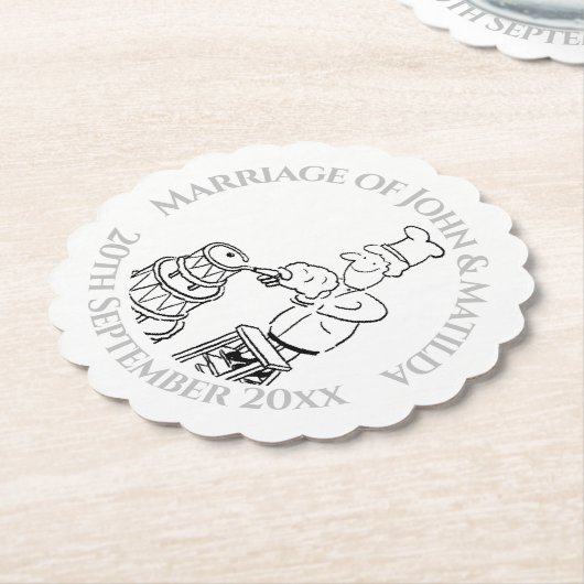 Fun Wedding Day Reception Paper Untersetzer (angewinkelt)