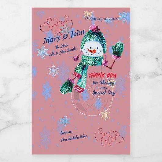 Fun Wedding Mini Weinetikett (Einzelnes Label)