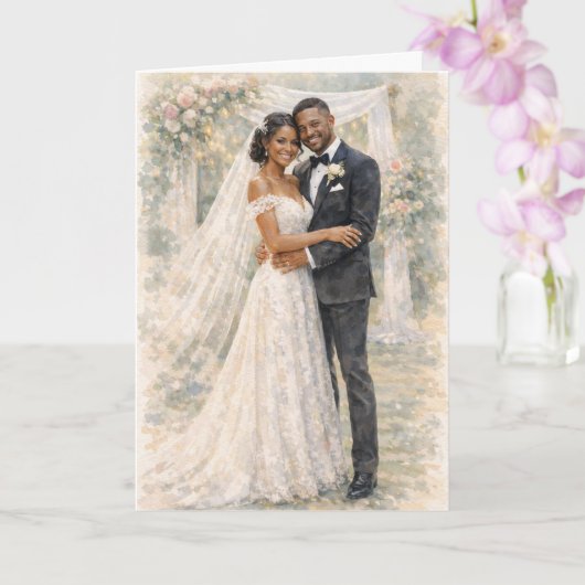 Fun Wedding Prayer Inspired by Ezekiel 25:17 Karte (Orchidee)