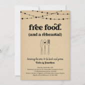 Fun Wedding Probe Dinner Einladung (Vorderseite)