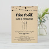 Fun Wedding Probe Dinner Einladung (Stehend Vorderseite)