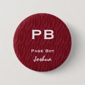 Fun Wedding Role Abbreviation Burgundy Red Zebra Button (Vorderseite)
