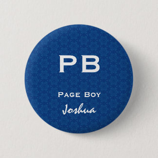 Fun Wedding Role Abkürzung Blaues Muster Weiß Button