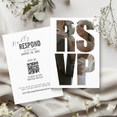 Fun Wedding RSVP Foto Worte Moderner QR Code Begleitkarte