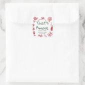Fun Wedding ,Whimsical Font & Italian Vibes Quadratischer Aufkleber (Tasche)