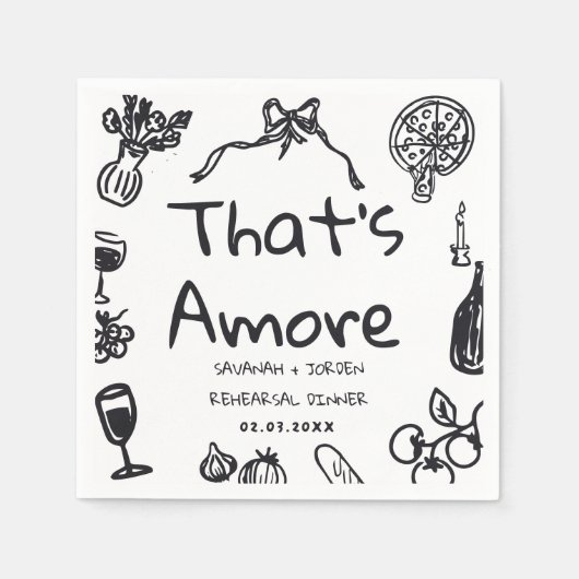 Fun Wedding ,Whimsical Font & Italian Vibes Serviette (Vorderseite)