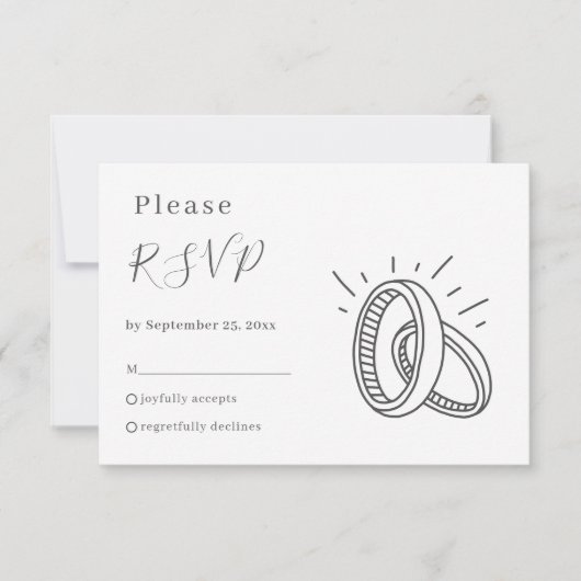 Fun Wedingsringe RSVP Karte (Vorderseite)