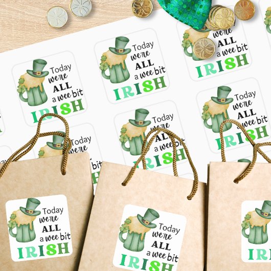 Fun Wee Bit Irish Square Stickers