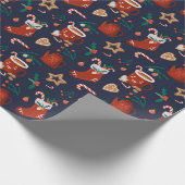 Fun Weihnachts-Strümpfe und Leckereien Umschlagpap Geschenkpapier (Ecke)