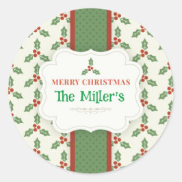 FUN! Weihnachtskleber - Personalisiert - Name hinz Runder Aufkleber