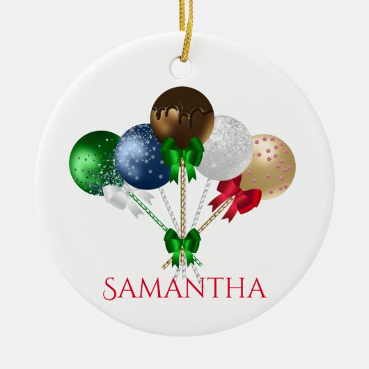 Fun Weihnachtskuchen Pop farbenfroh Keramik Ornament (Vorne)