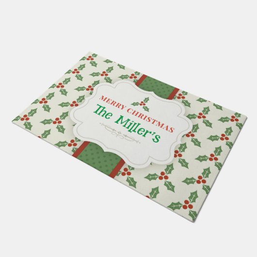 FUN! Weihnachtsmatte - Personalisiert - Name hinzu Fußmatte (Schrägansicht)