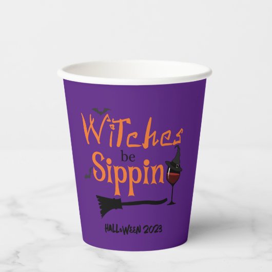 Fun Wein Verkostung Halloween-Party Papier Cups Pappbecher (Vorderseite)