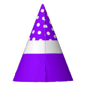 Fun, weiße Punkte - Lila passender Farbblock Partyhütchen (Rückseite)