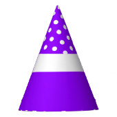 Fun, weiße Punkte - Lila passender Farbblock Partyhütchen (Vorderseite)