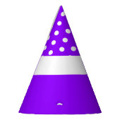 Fun, weiße Punkte - Lila passender Farbblock Partyhütchen (Links)