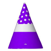 Fun, weiße Punkte - Lila passender Farbblock Partyhütchen (Rechts)