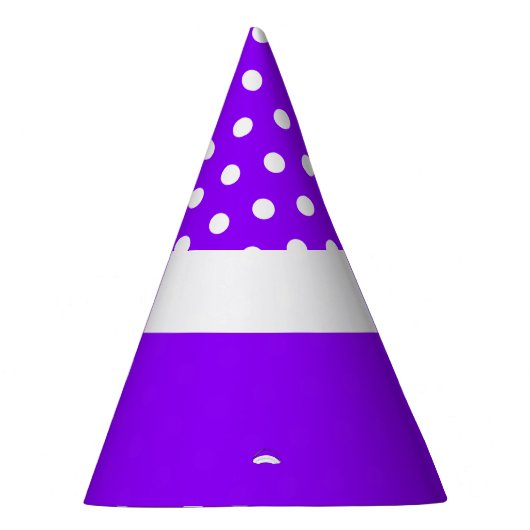 Fun, weiße Punkte - Lila passender Farbblock Partyhütchen (Rechts)