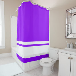 Fun weiße Streifen auf tropischen Lila Duschvorhang