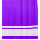 Fun weiße Streifen auf tropischen Lila Duschvorhang (Vorderseite)