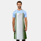 Fun weiße Streifen Wald grüne Kanten Schürze (Getragen)