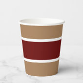 Fun weite, tiefe rote Streifen auf Mocha Brown Pappbecher (Rückseite)