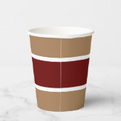Fun weite, tiefe rote Streifen auf Mocha Brown Pappbecher (Rechts)