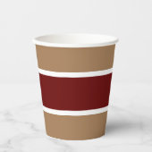 Fun weite, tiefe rote Streifen auf Mocha Brown Pappbecher (Vorderseite)